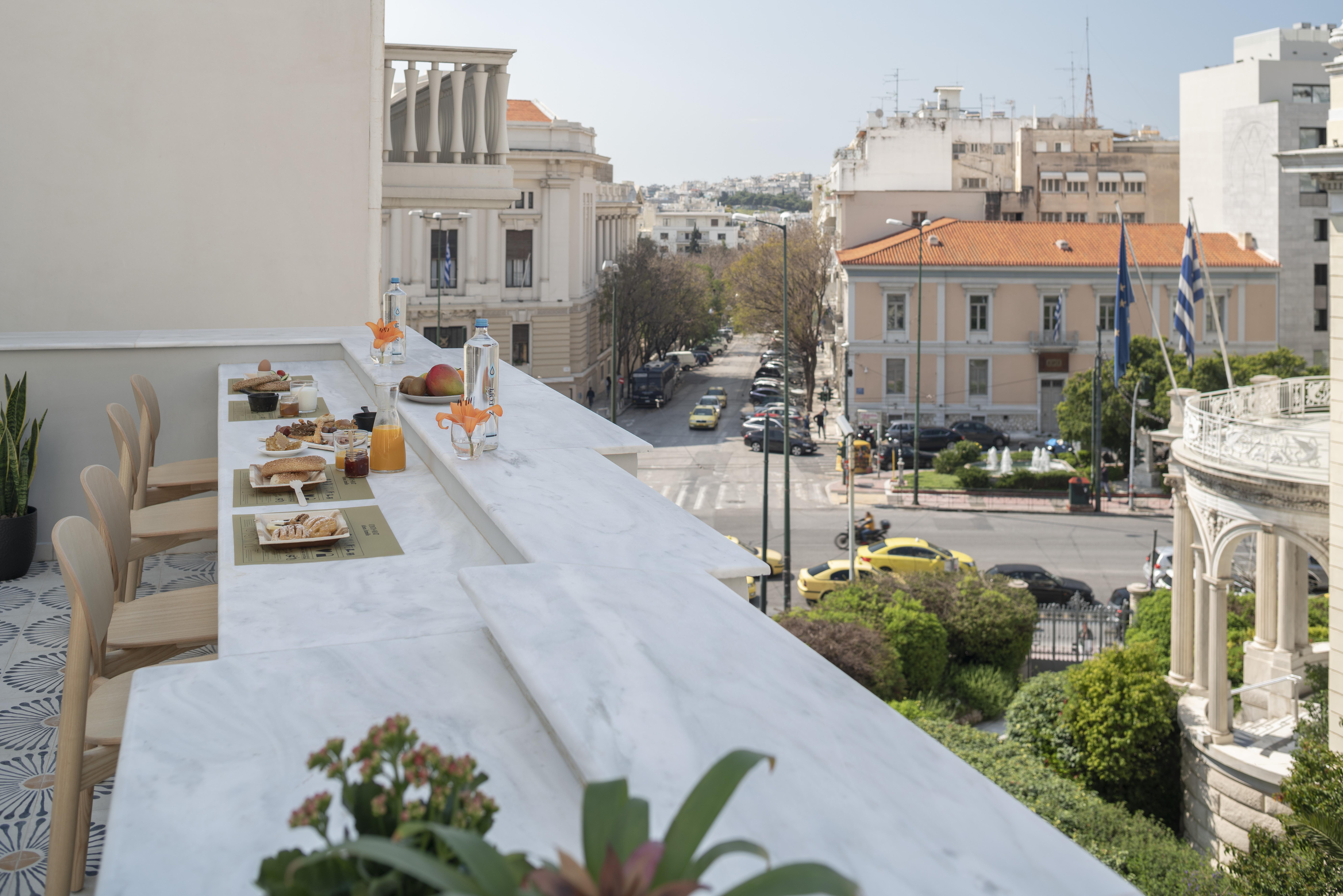 Coco-Mat Athens Jumelle Hotell Exteriör bild View from the balcony of the hotel